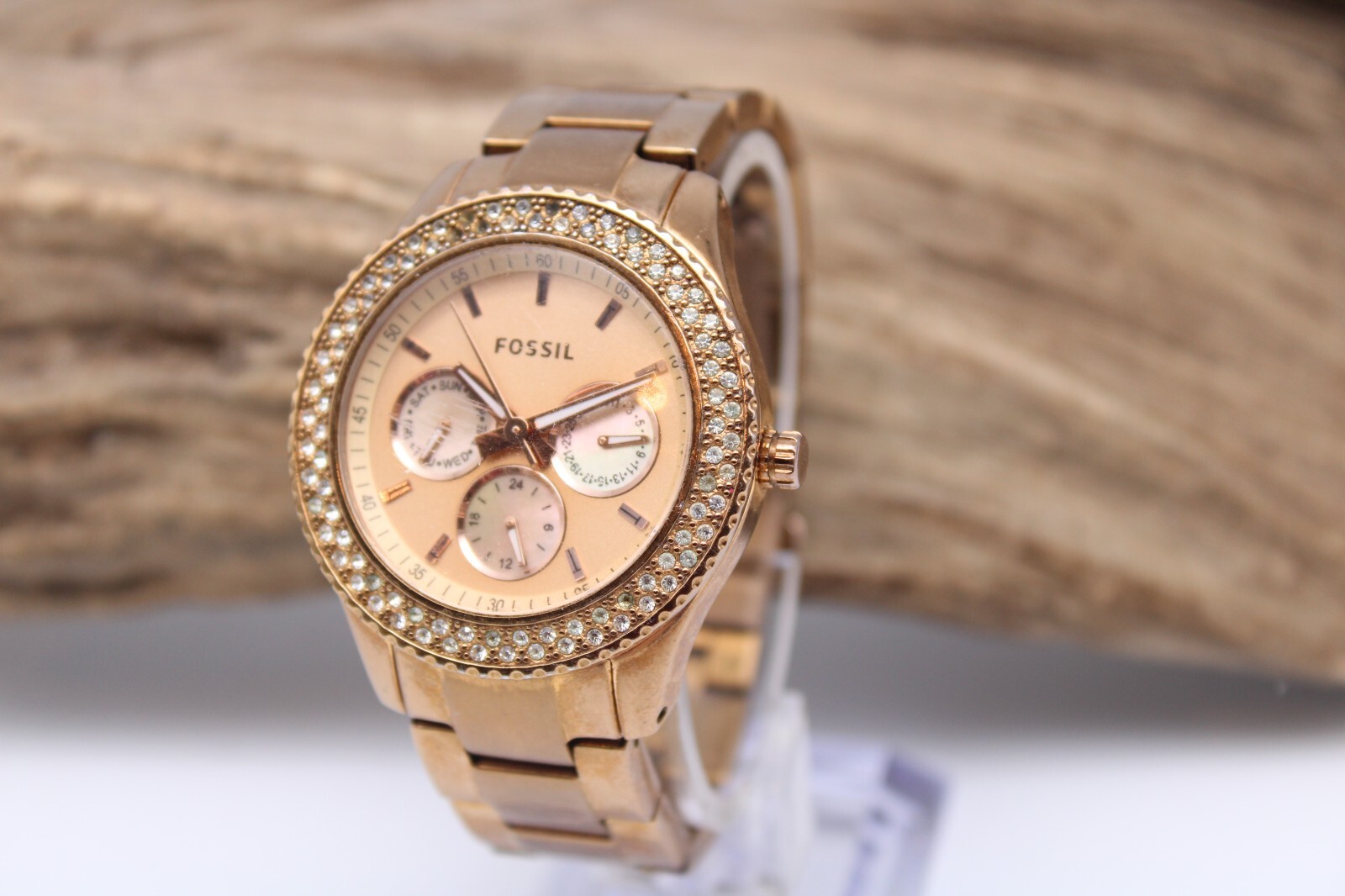 FOSSIL CHRONOGRAPH ES3003-111110 5ATM QUARTZ WATCH 37.8mm 20.6mm LUG RUNS (BB)