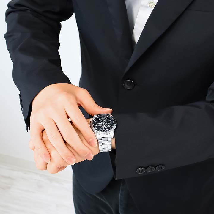 SEIKO Chronograph SND367PC Black Silver Men’s Watch New