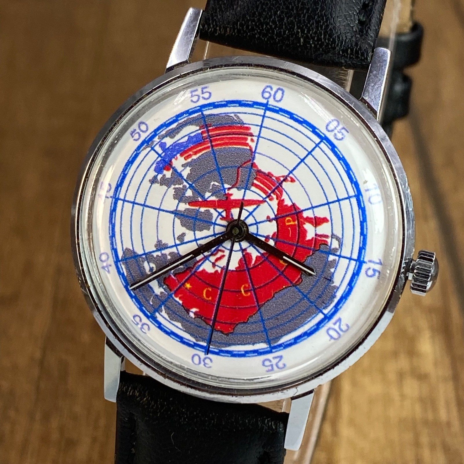 RARE! Vintage Luch First flight Moscow-USA 1937 mechanical Soviet Era mens watch