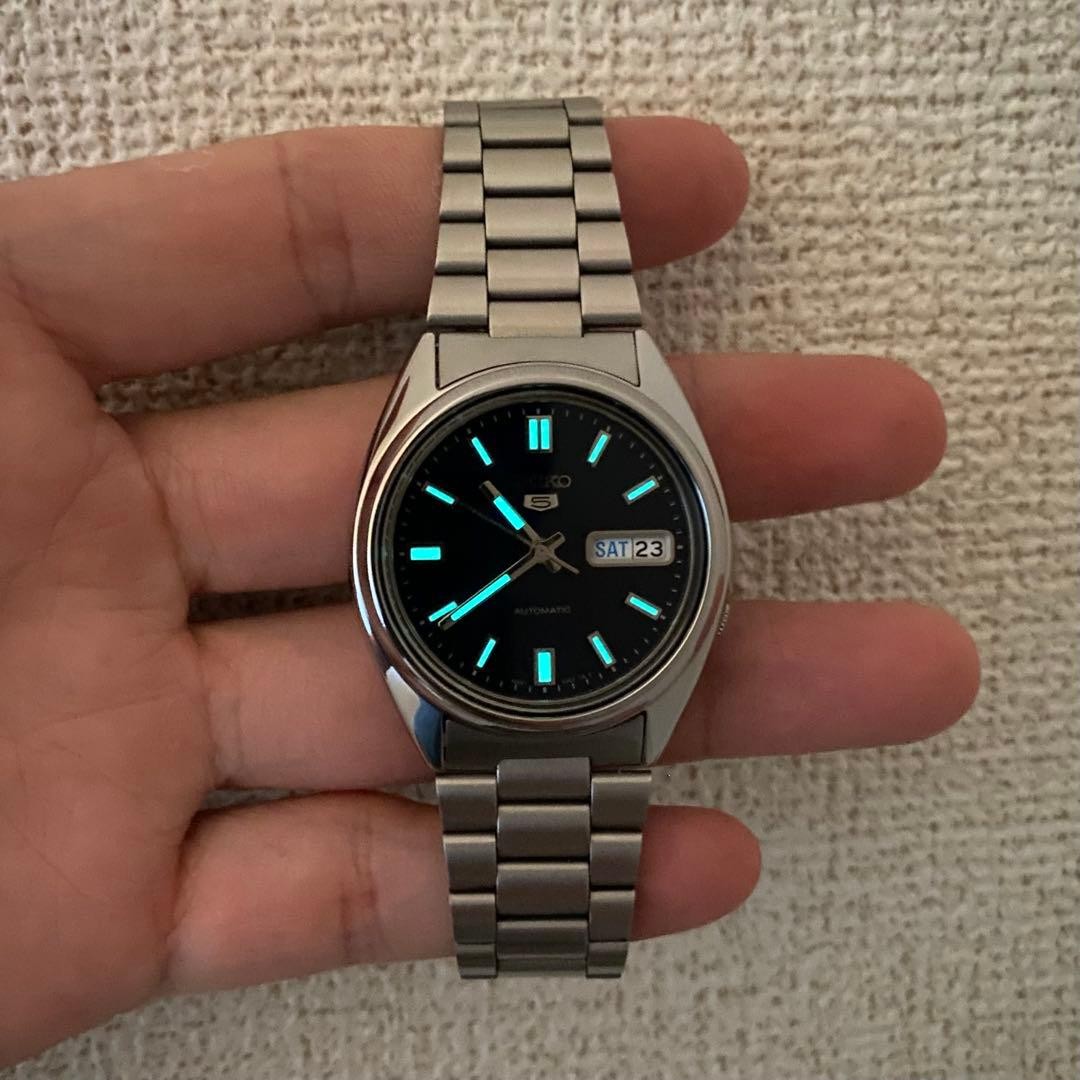 SEIKO 5 Automatic 7S26 0480 Navy Dial See through back From Japan