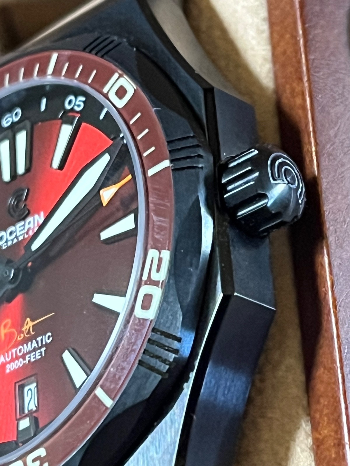 Ocean Crawler Bolt DLC – Red Automatic Men’s Watch