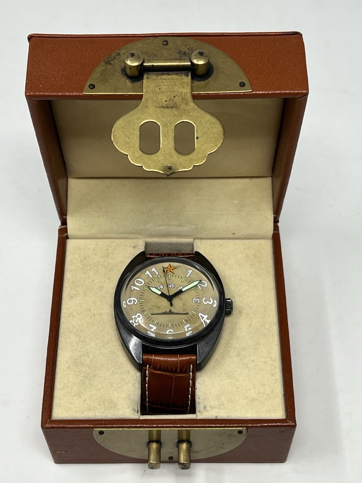 SHANGHAI TANG 21 Jewels Water Resistant Automatic Chinese Navy Watch