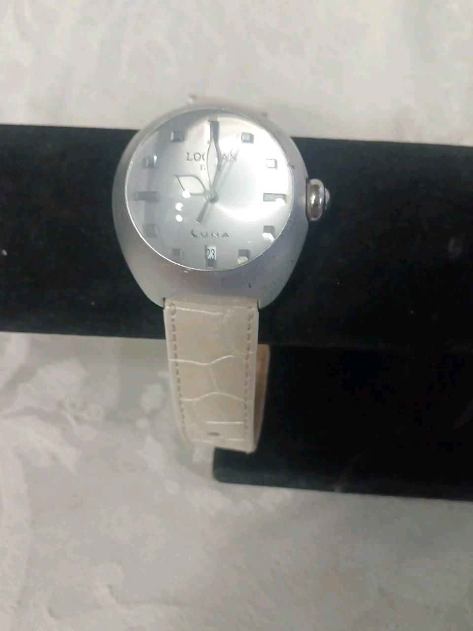Vintage Women’s LOCMAN ITALY Luna Aluminum case Watch Alligator band REF041