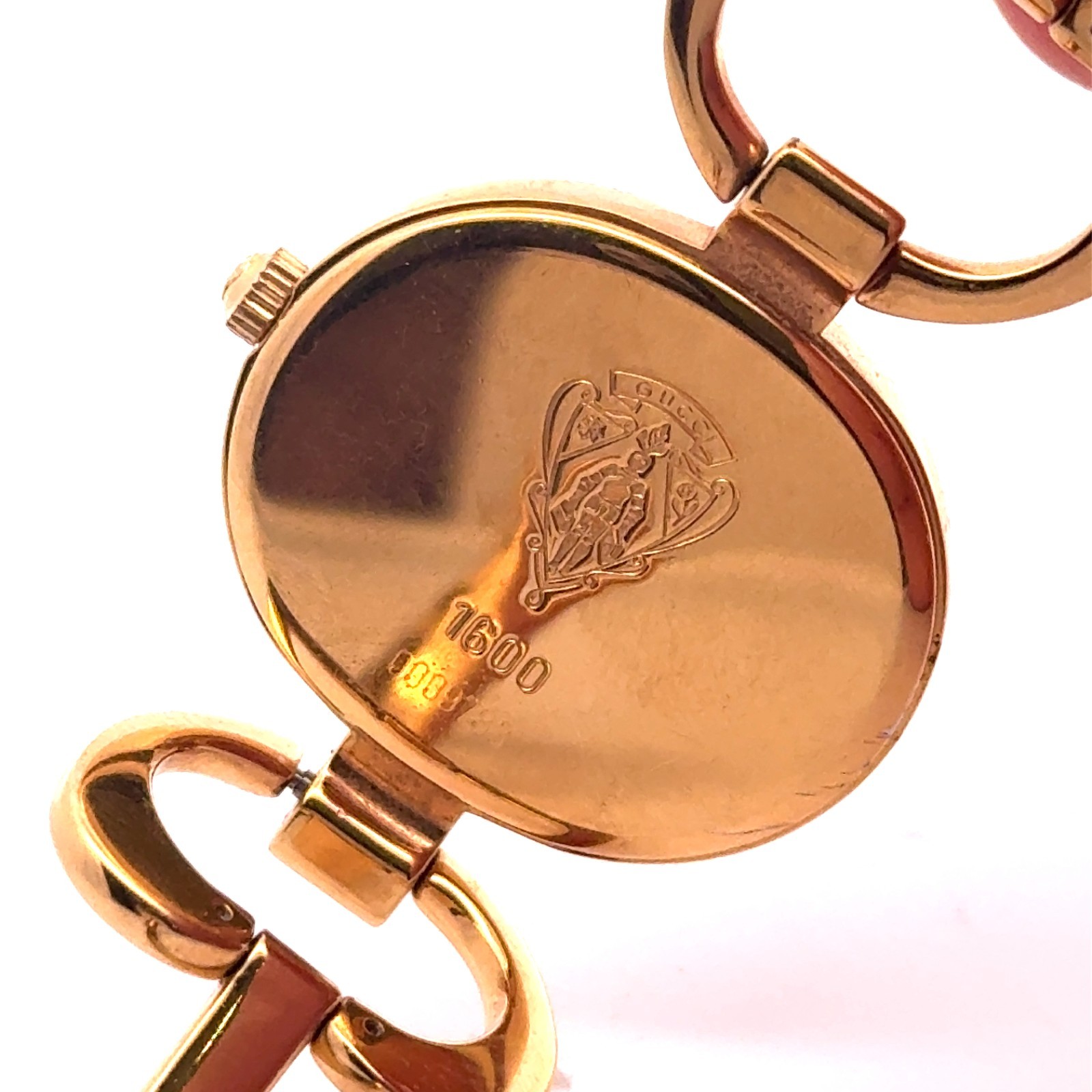Vintage Gucci 1600 Gold-Plated Mother of Pearl Dial Quartz Ladies Watch 26mm