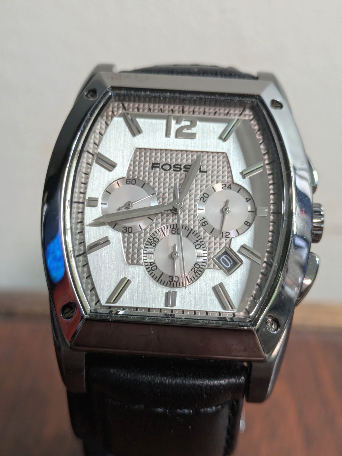 Men’s Fossil Arkitekt Chrono Date Analog Quartz Watch – Black Leather FS-4320