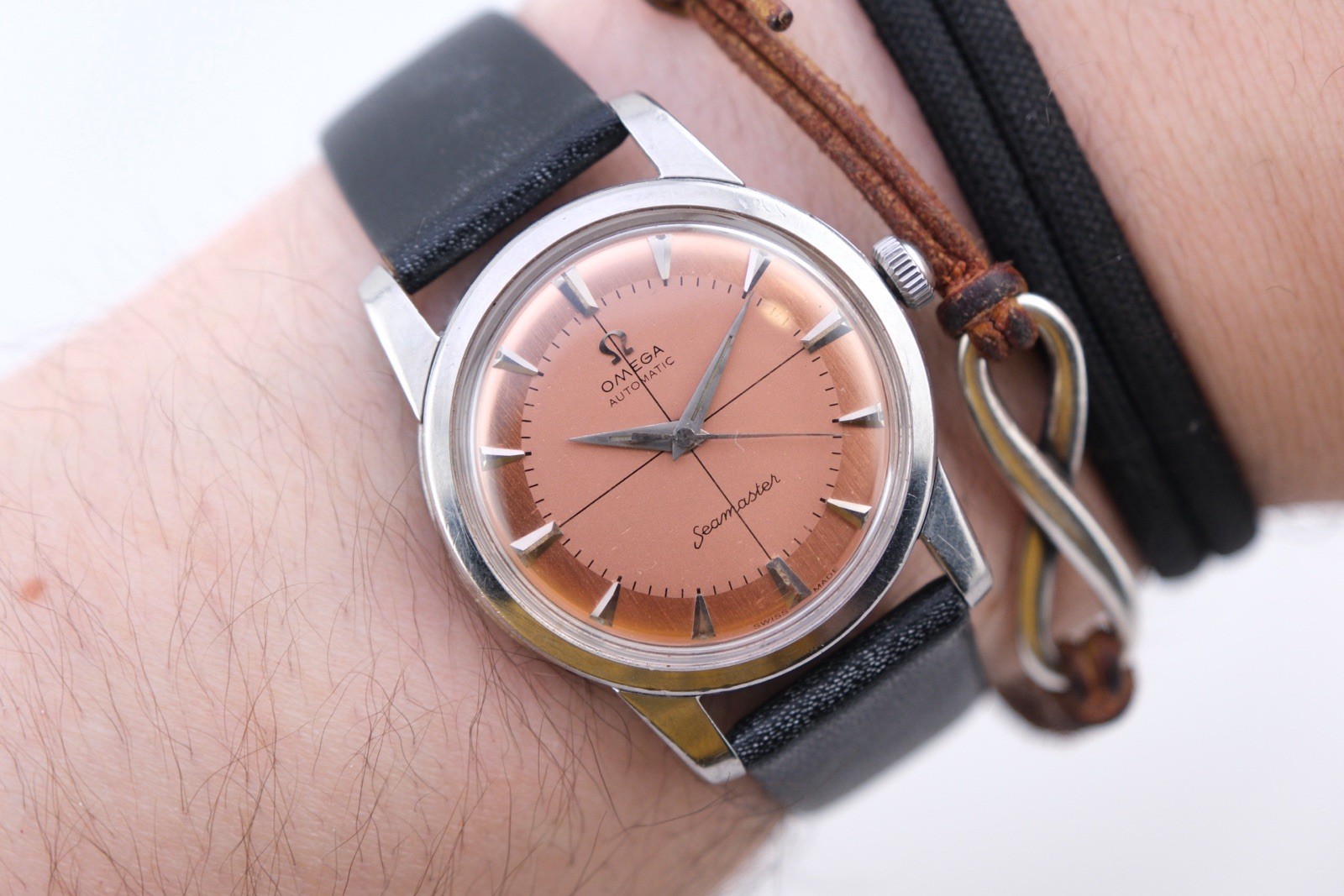 Vint Omega Seamaster Ref. 2846 2848 Cal. 500 34mm Watch Salmon Dial Thick Lugs!