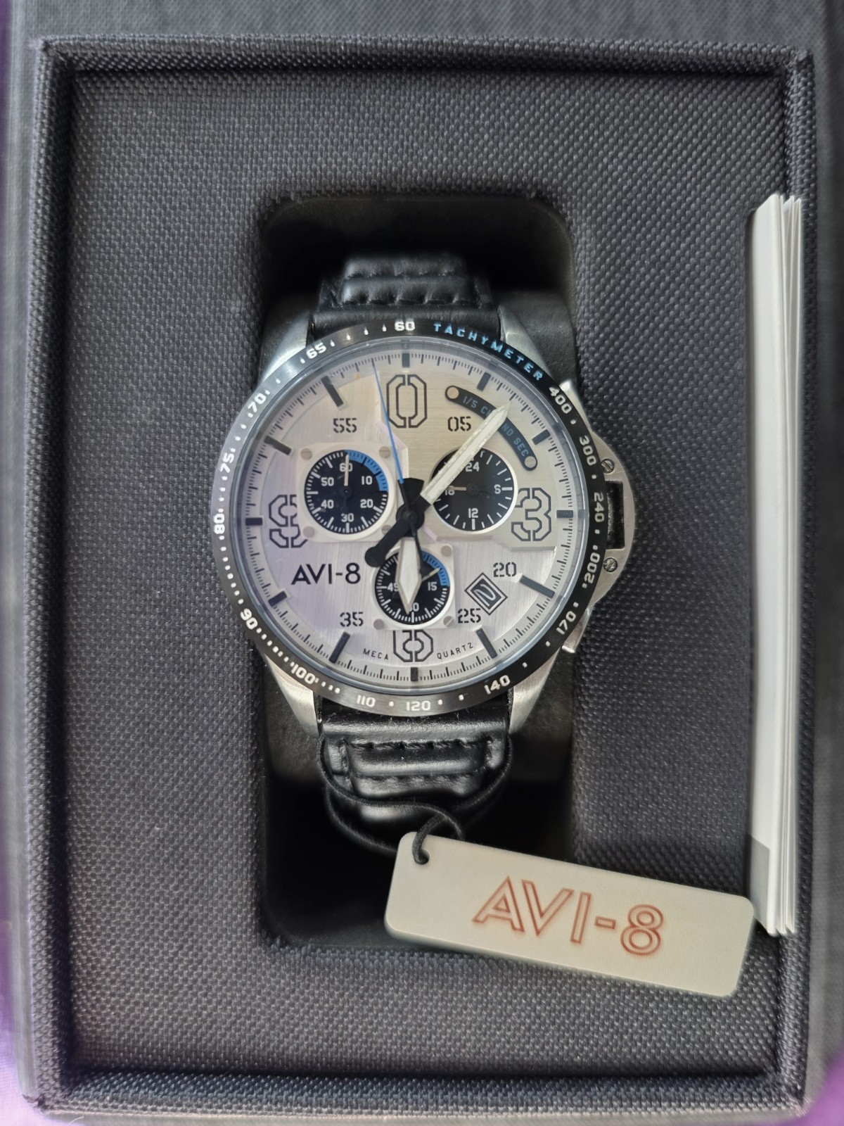 AVI-8 P-51 Mustang Blakeslee Chronograph AV-4077-01 Box & Manual
