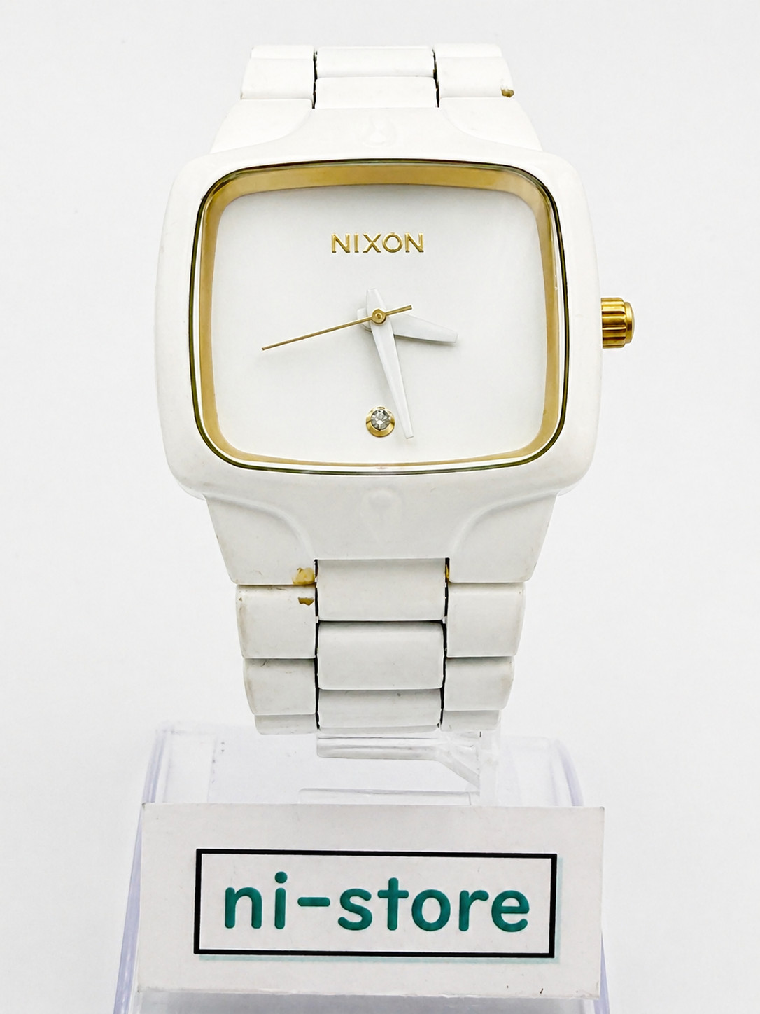 NIXON The Player White Gold Color Quartz Watch Wrist 15.5cm (6.1 in) – Rank B