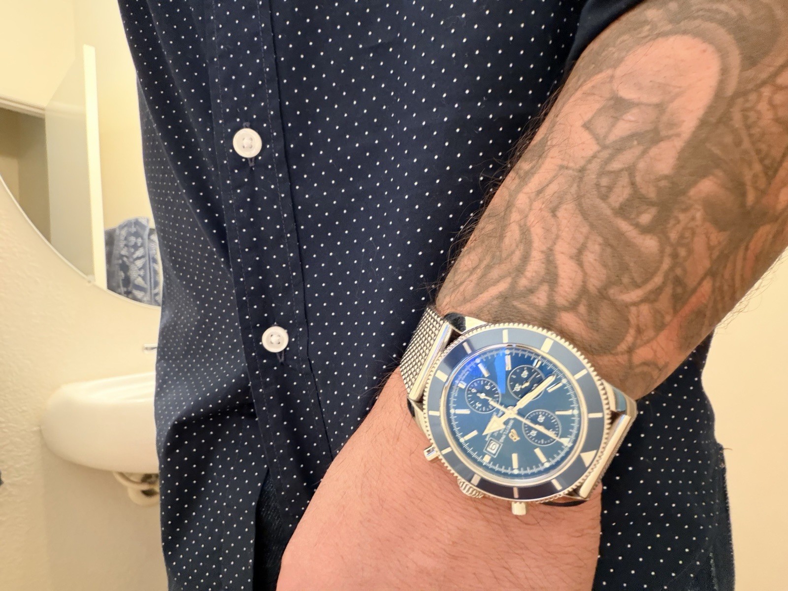 Breitling Super Ocean Heritage Blue Dial Chronograph A13320 With Extra Band