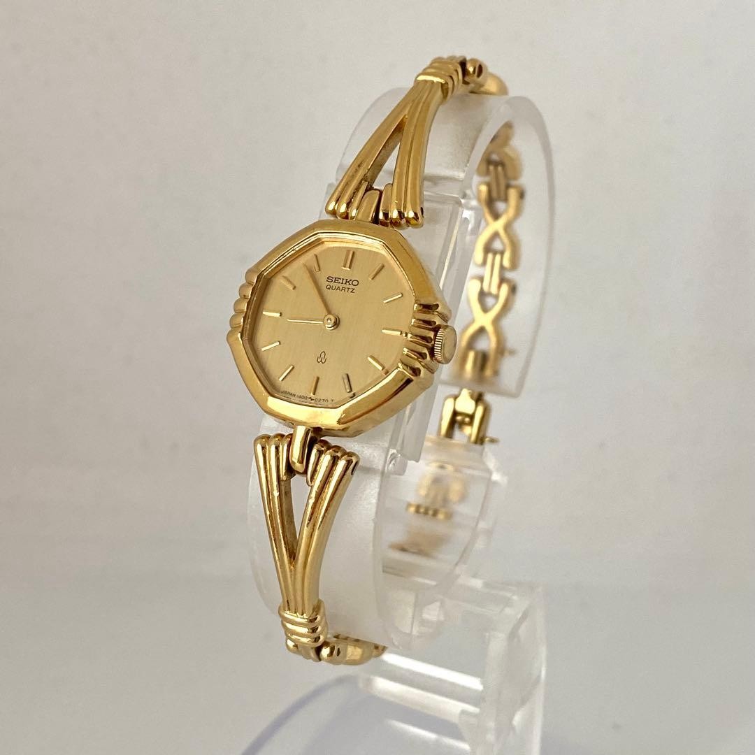 Running SEIKO Octagon Gold Vintage Jewelry Watch