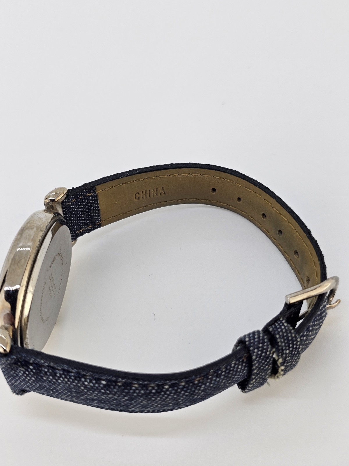 Women’s Watch 25MM Multicolor Dial Dark Blue Denim Leather Bands NEW Battery
