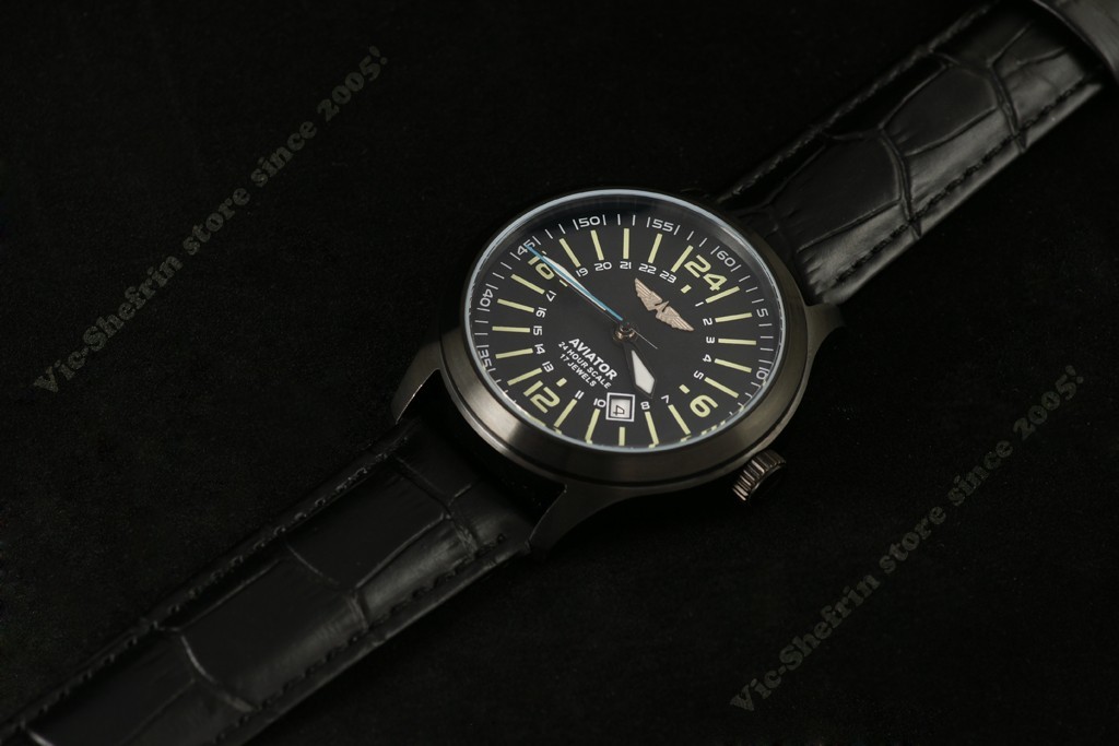 MILITARY style Automatic 24H mode mechanical watch Raketa AVIATOR Russian NOS!!