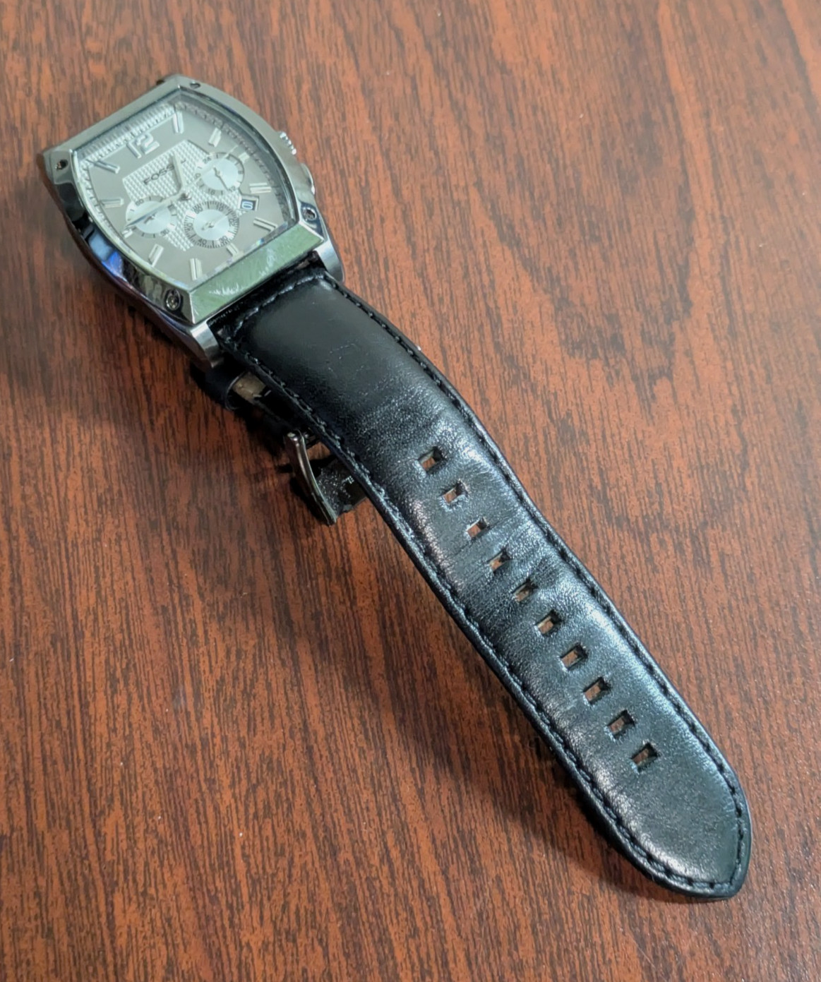 Men’s Fossil Arkitekt Chrono Date Analog Quartz Watch – Black Leather FS-4320