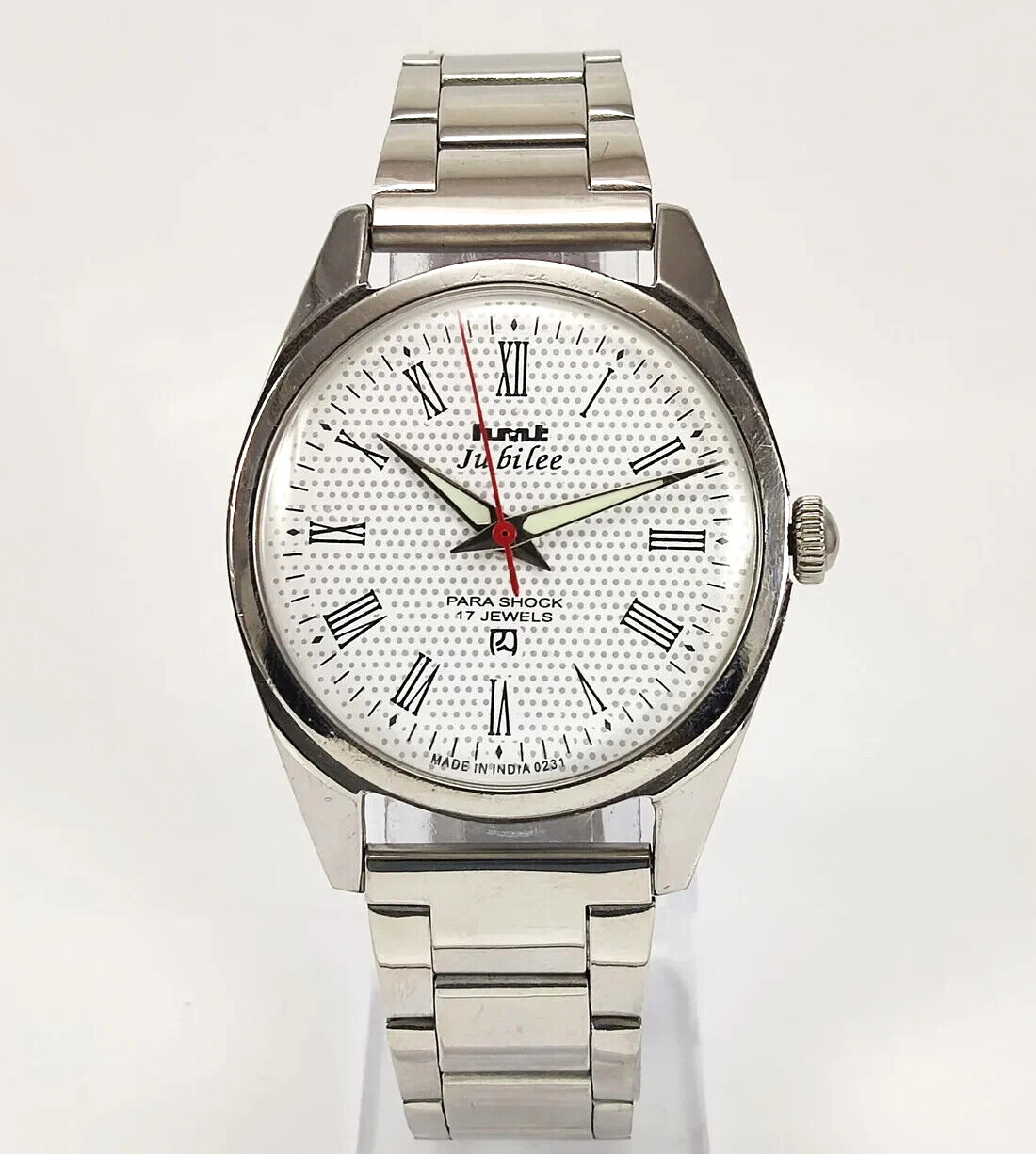 HMT Jubilee White Dial 17 Jewels Mechanical Hand-Winding For Men’s Wrist Watch