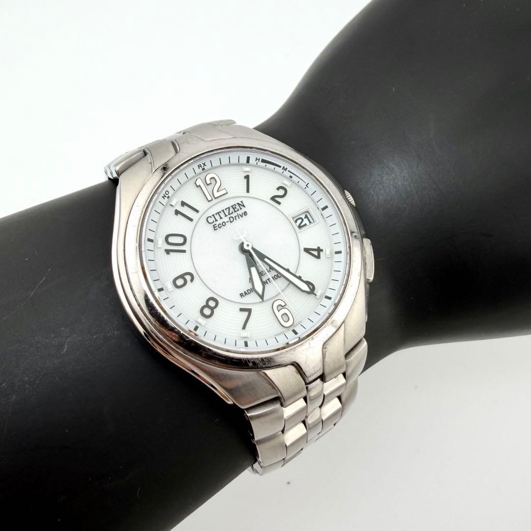 [Working] Citizen Attesa Radio-Controlled Solar Titanium H410 Men’s Wa 【USED】