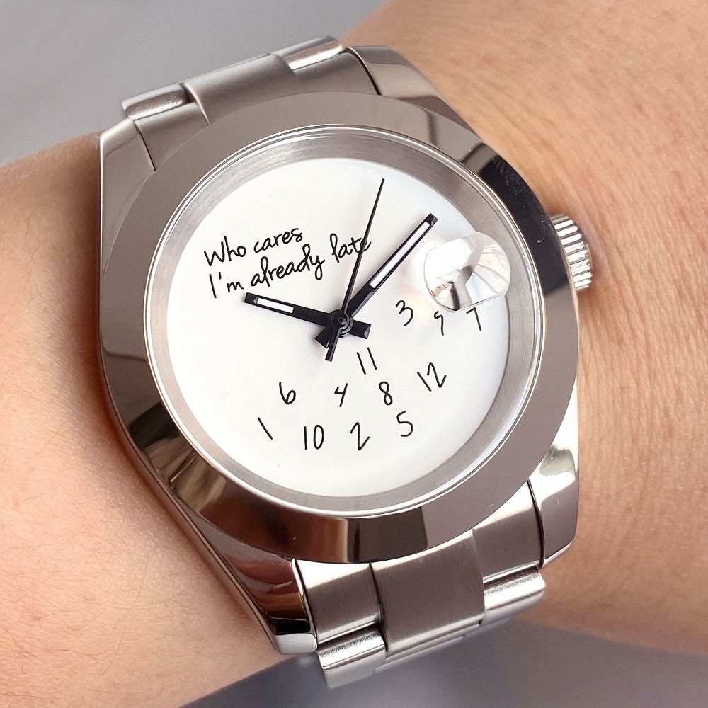 Black 20ATM Diver 36mm 39mm Japan NH35 Automatic Men Watch Blue White Text Dial