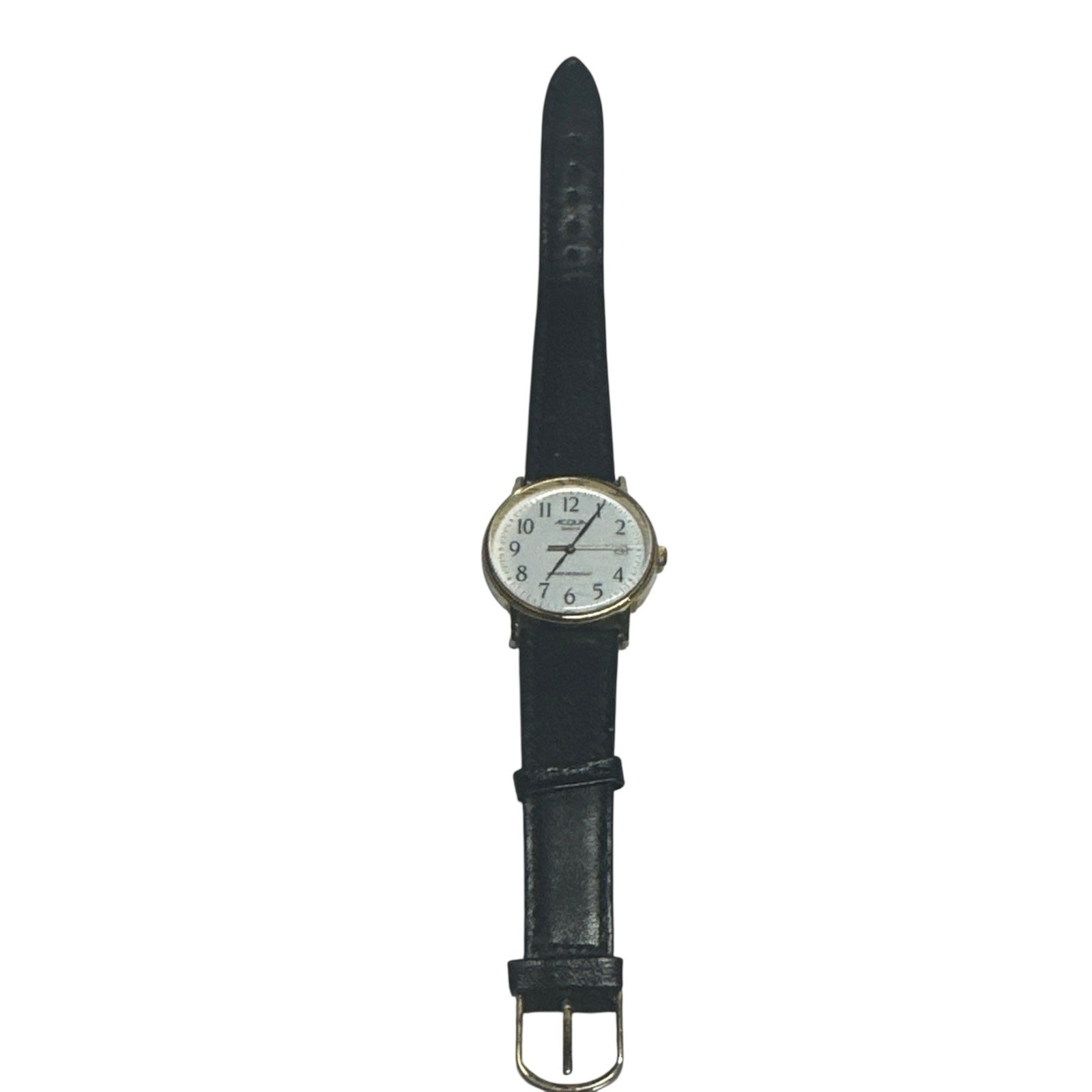 Vintage Aqua Quartz Men’s Watch – Leather Band – NEW BATTERY WORKING