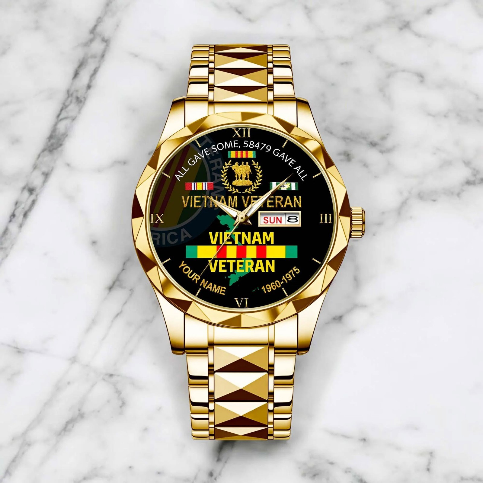 Personalized Vietnam Veteran Watch Military Gift Father’s Day Grandpa Present ne