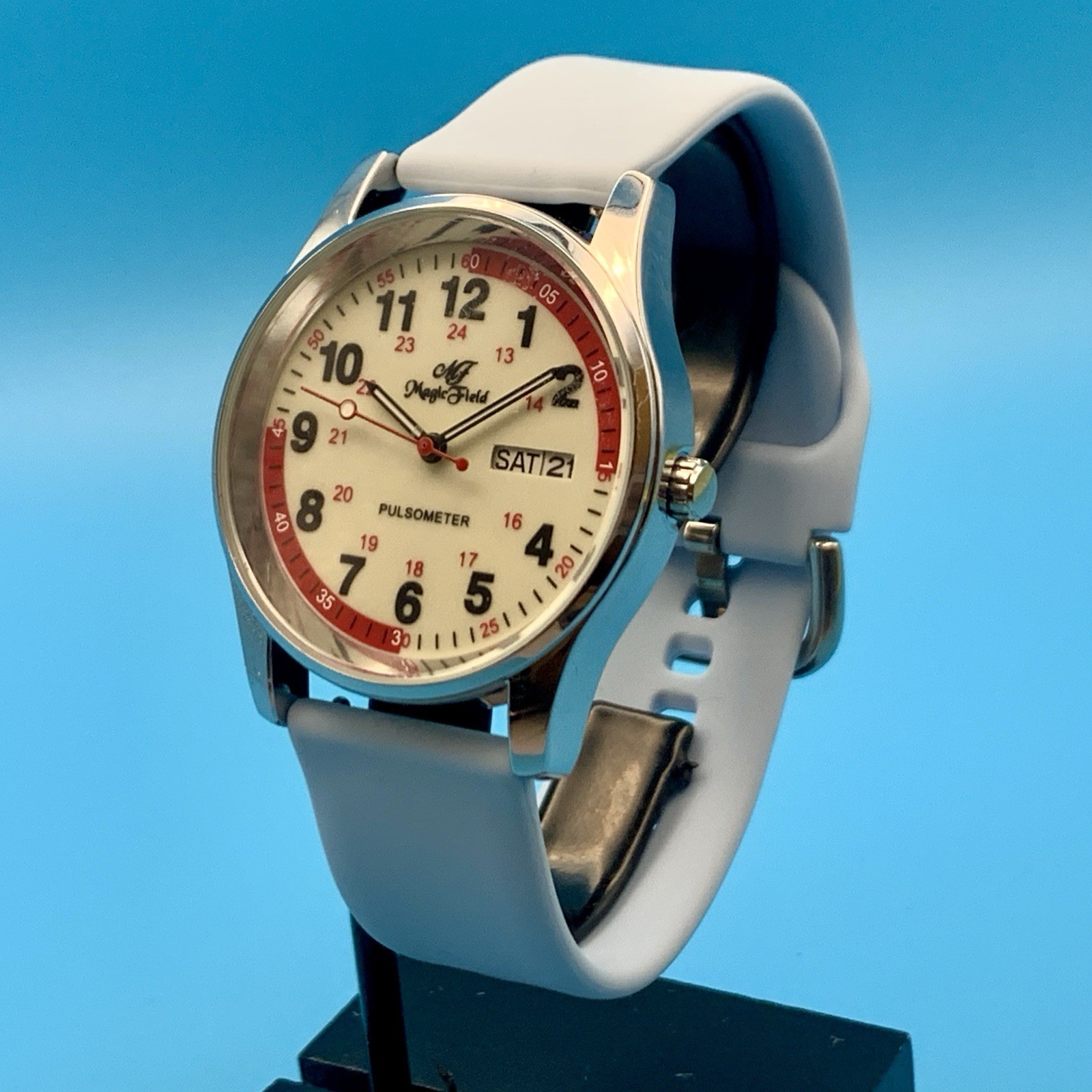 MF MAGIC FIELD PULSOMETER Men’s Women’s Nurse Doctor Field Watch Works New Batt