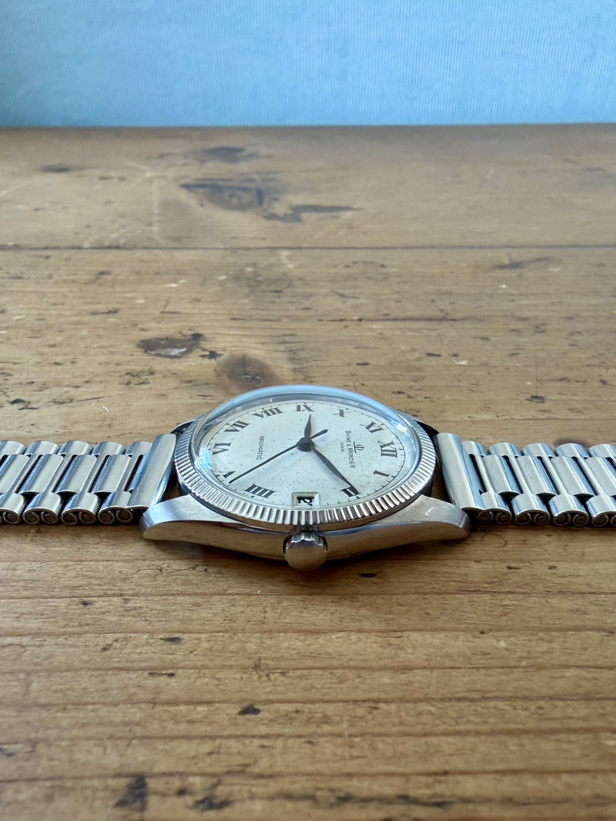 Baume Mercier Baumatic 1185 Vintage Micro Rotor Buren 34mm Unpolished