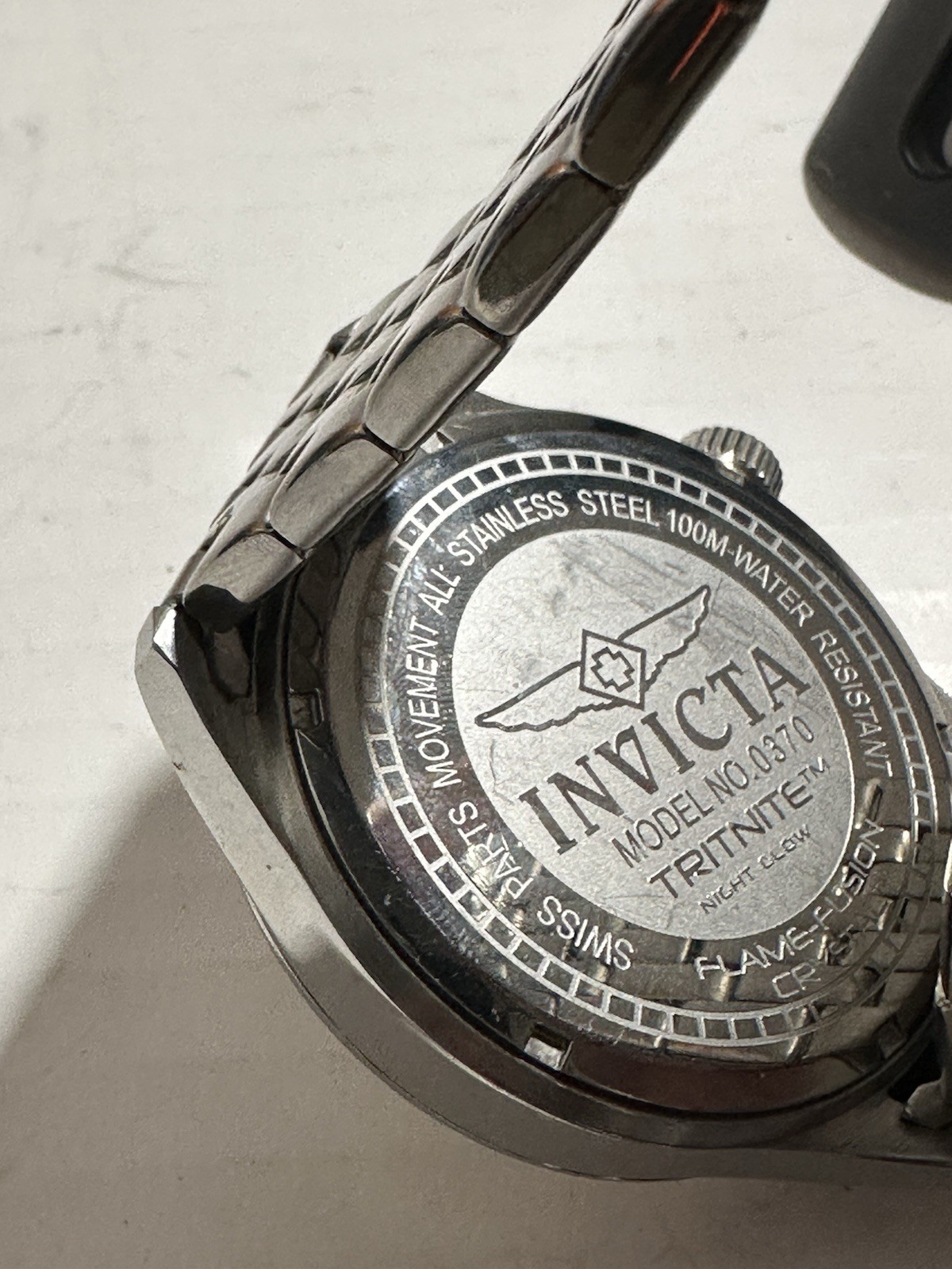 Invicta Men’s 0370 II Collection stainless steel watch with a silver dial
