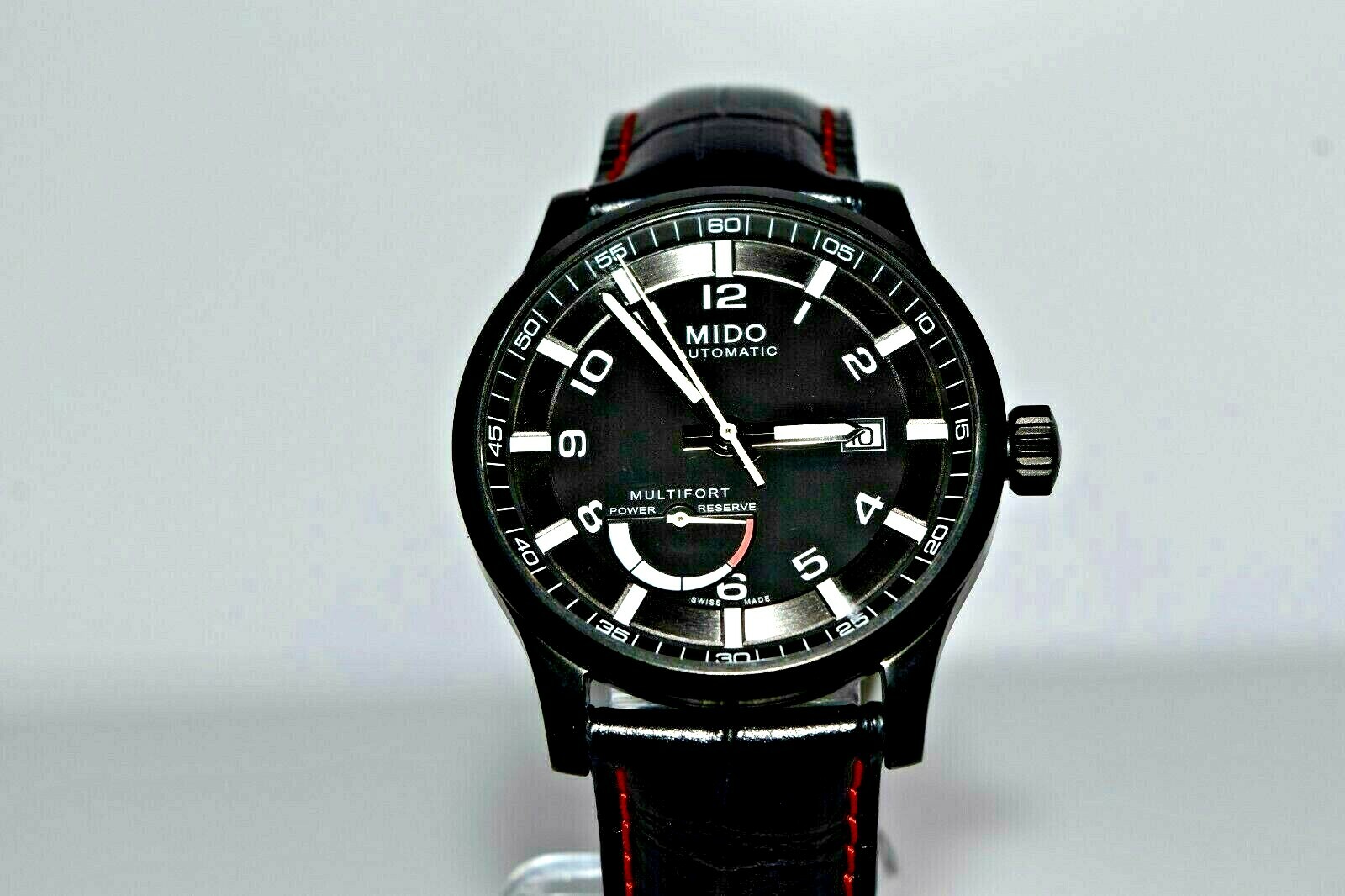 New MIDO Multifort Auto PVD SS Black Leather M005.424.36.053.22 $1690 Watch