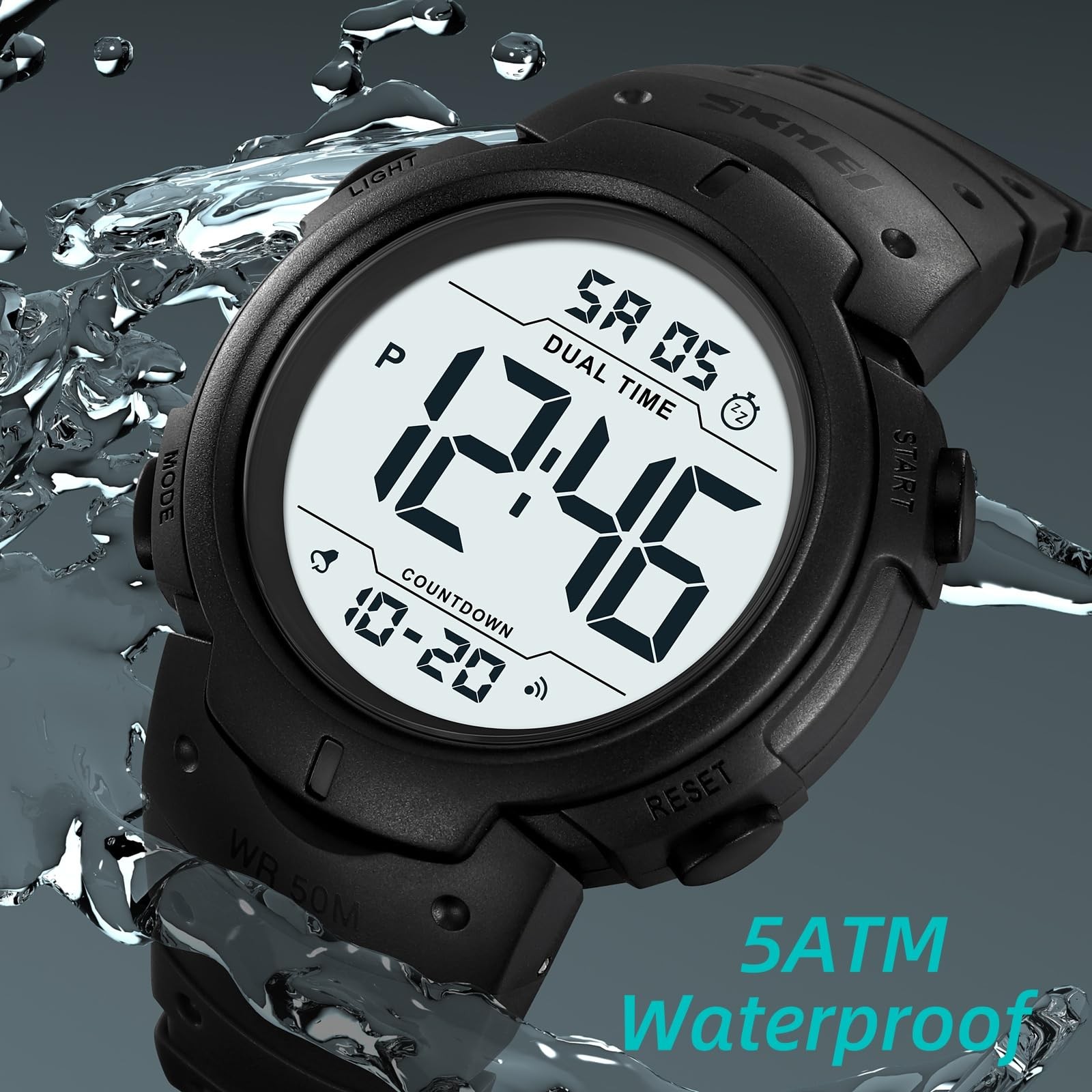 Datirzyx Mens Digital Watch Large Display Easy to Read Time Sports Watches Mu…