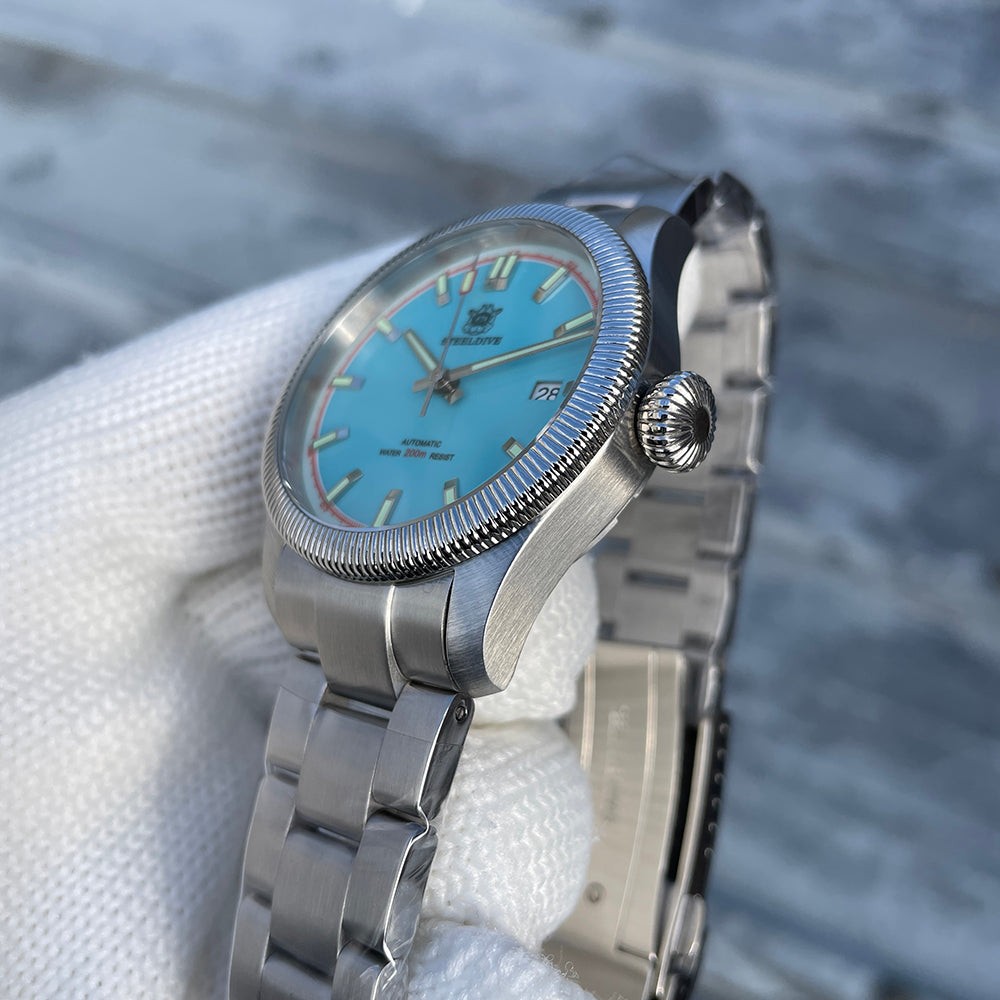 STEELDIVE SD1906T Mens 39mm 200M Automatic Dive Watch NH35 Sapphire Steel