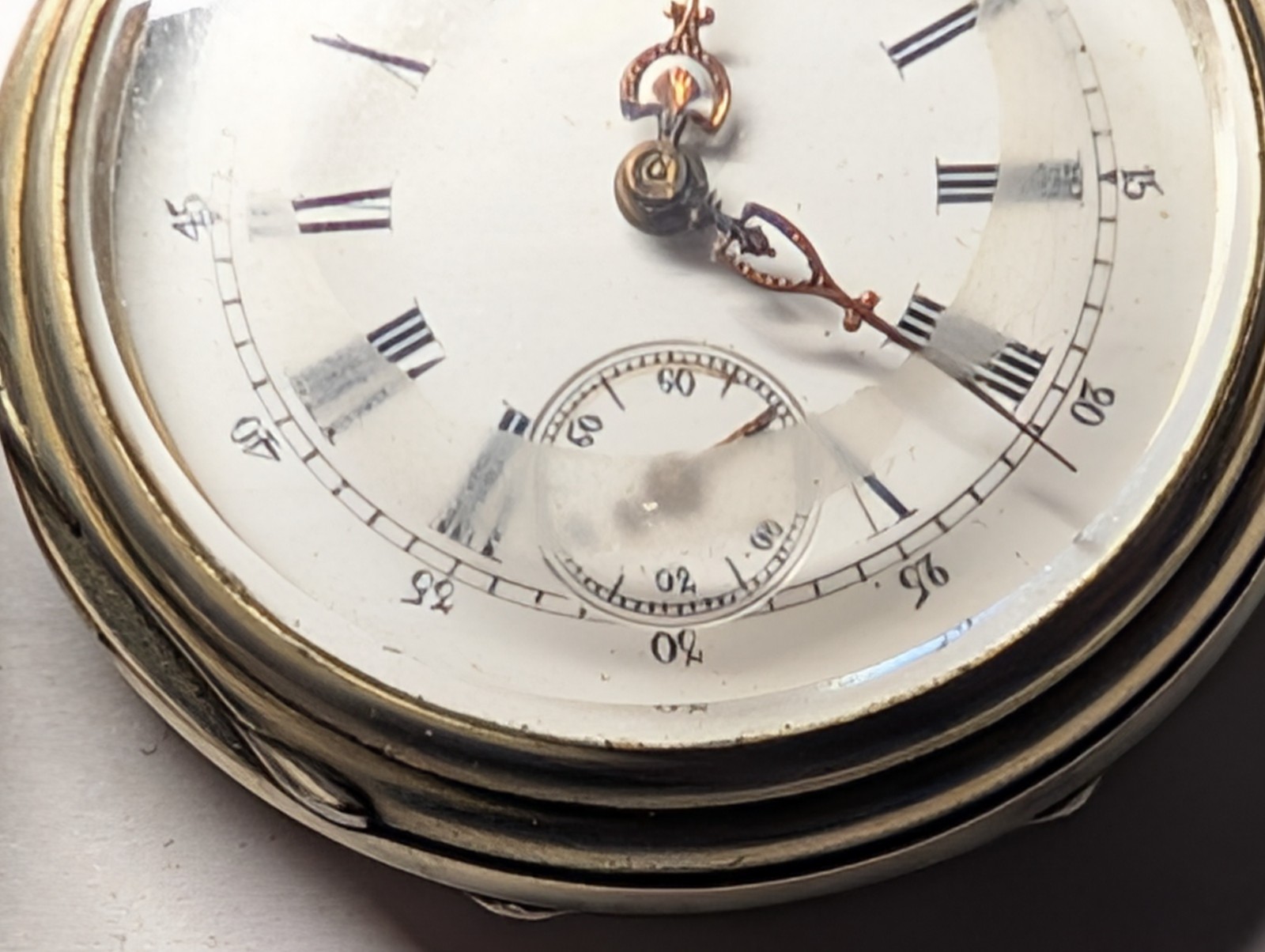 ANTIQUE CYLINDER POCKET WATCH WITH POCKET WATCH HOLDER
