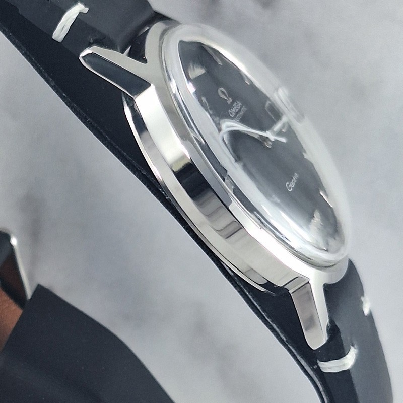 OMEGA GENEVE AUTOMATIC 24 JEWELS CAL.565 DATE REF.166.070 BLACK DIAL MEN’S WATCH