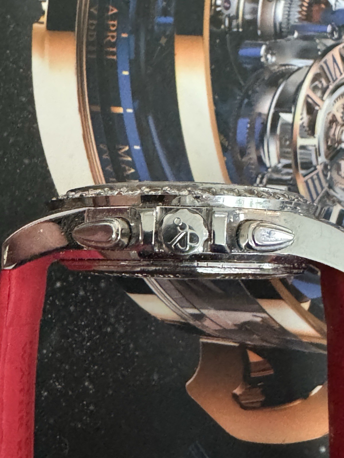 JACOB AND CO CHRONOGRAPH WATCH 38mm Diamond Bezel Complete Box Extra Str G2U
