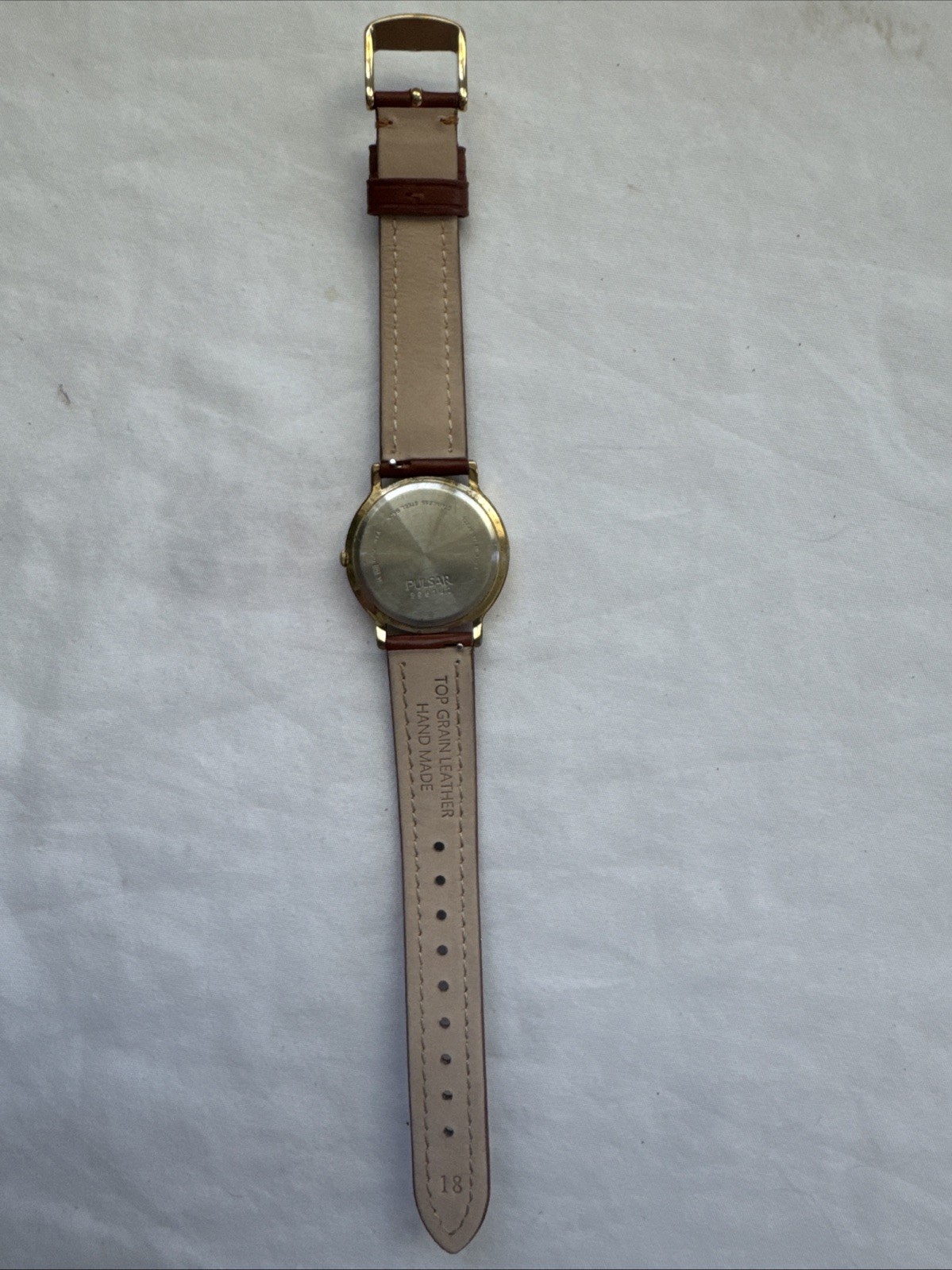 Vintage Pulsar Moon Phase Calendar Quartz Watch 34mm V33F-7020 New batt. Japan