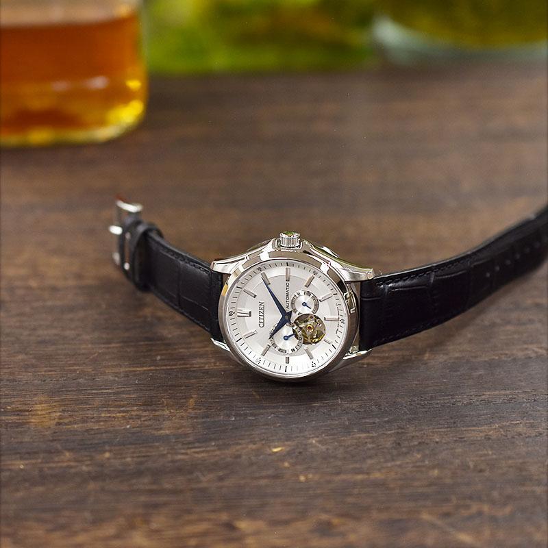 CITIZEN COLLECTION NP1011-08A Silver Analog Men’s Watch Mechanical Open Heart