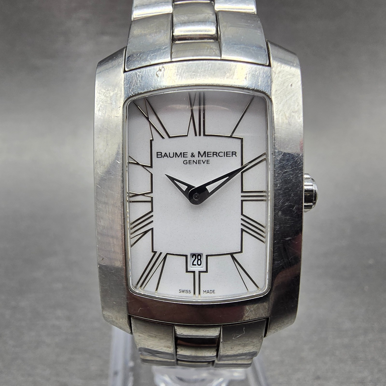 Baume & Mercier Hampton Milleis watch Women 22mm White Dial Steel Date READ!!!!!