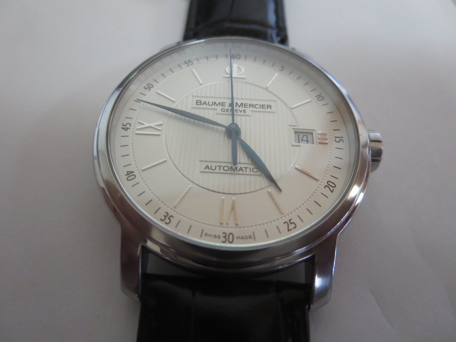 Baume Mercier Classima 65615 Automatic 38mm Silver Roman Dial Dress Watch Swiss