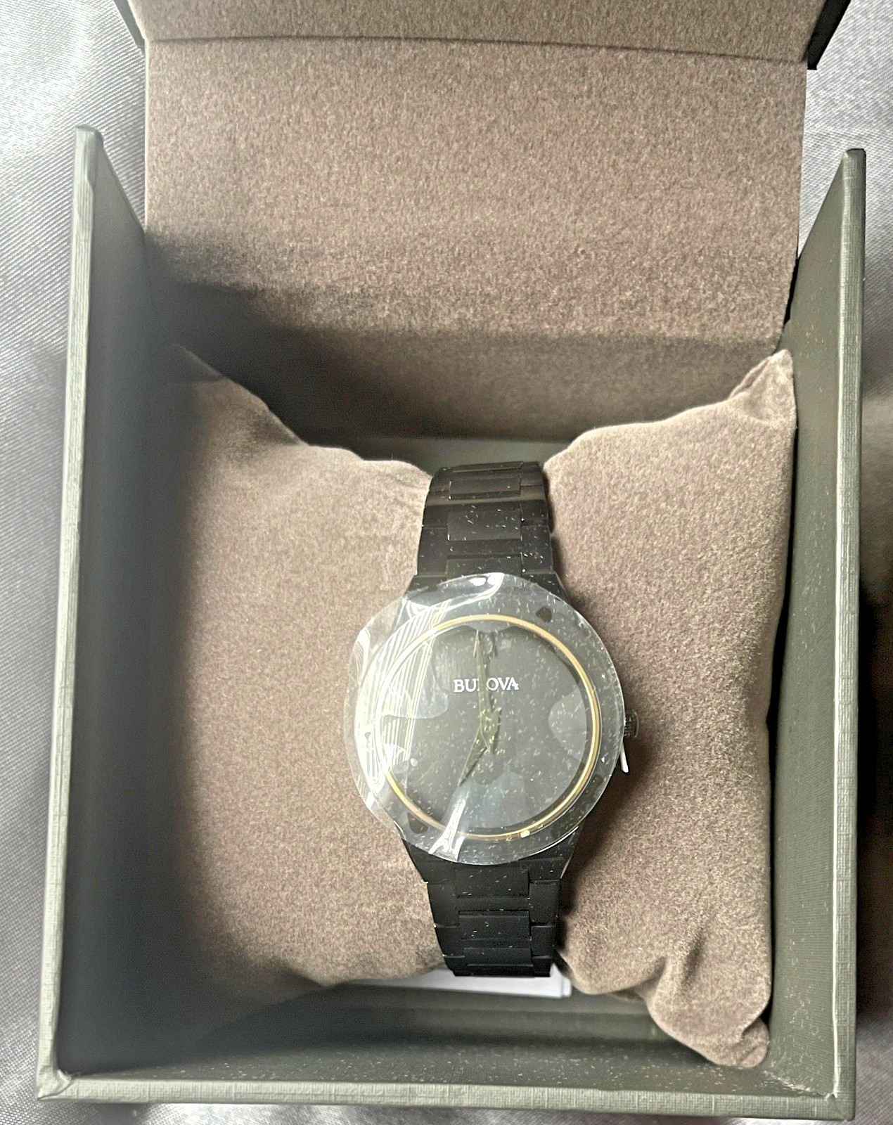 Bulova Womens Millennia Quartz Black Stainless Steel Bracelet Watch 32 MM 98L314