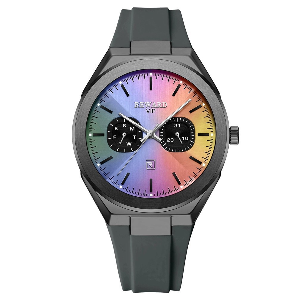 REWARD Men Quartz Watch Chronograph Silicone Wristwatch Big Boys Girls Watches