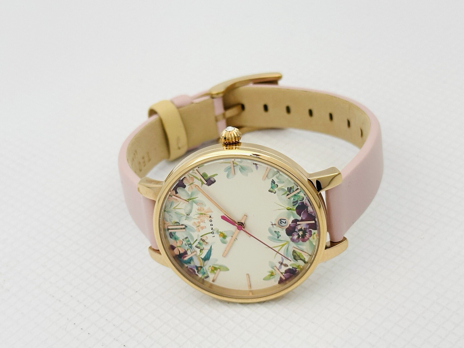 Ted Baker Kate 10031550 Ladies Classic Multicolour Dial Pink Leather Strap Watch