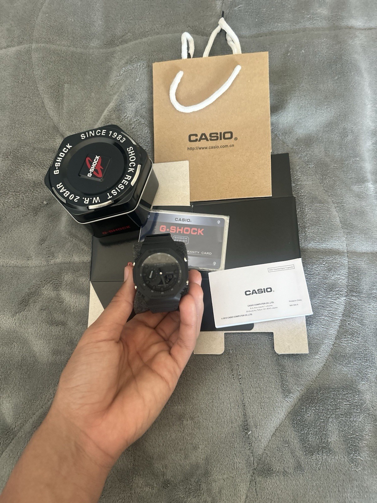 Casio G-SHOCK GA-2100 Analog/Digital Black Resin Quartz 200m Date Box Papers