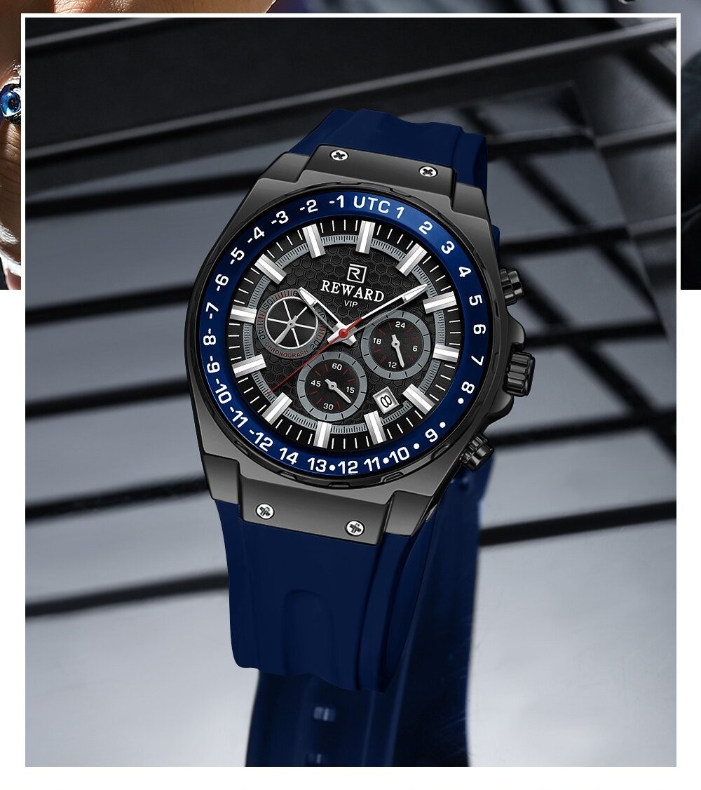 REWARD Men’s Business Luminous Multifunction Chronograph Calendar Quartz Watch