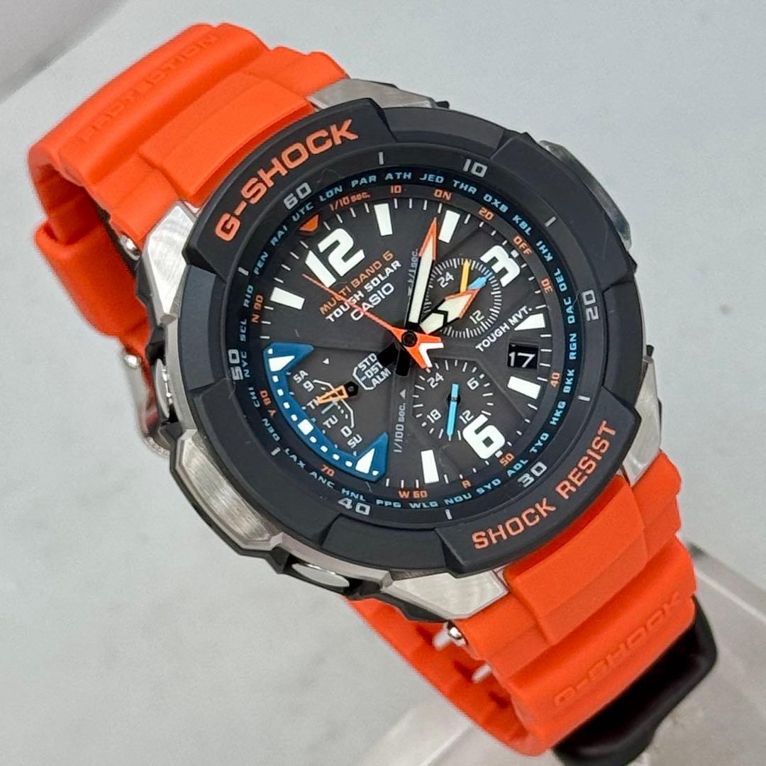 Excellent condition G SHOCK Sky Cockpit Radio Solar GW 3000M Orange