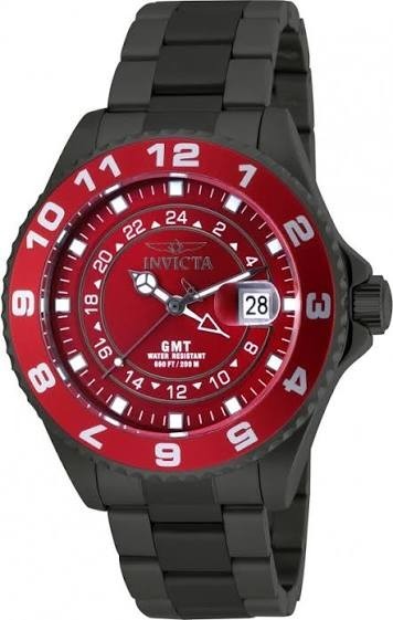 The Invicta Pro Diver 18242 is a bold, 47mm men’s watch featuring a striking red