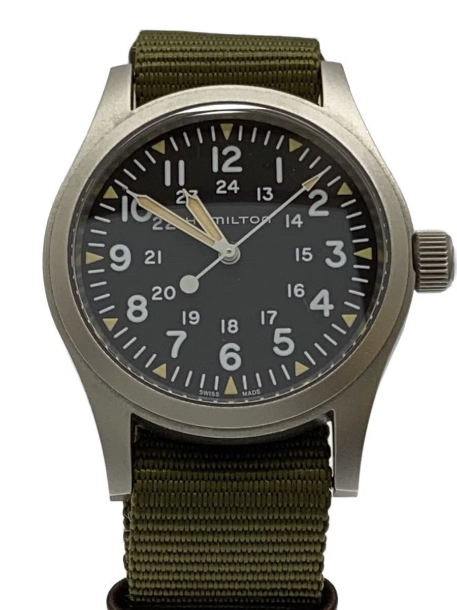 Hamilton H694390 Nylon 38mm Black Dial Quartz Wristwatch #2nW4657