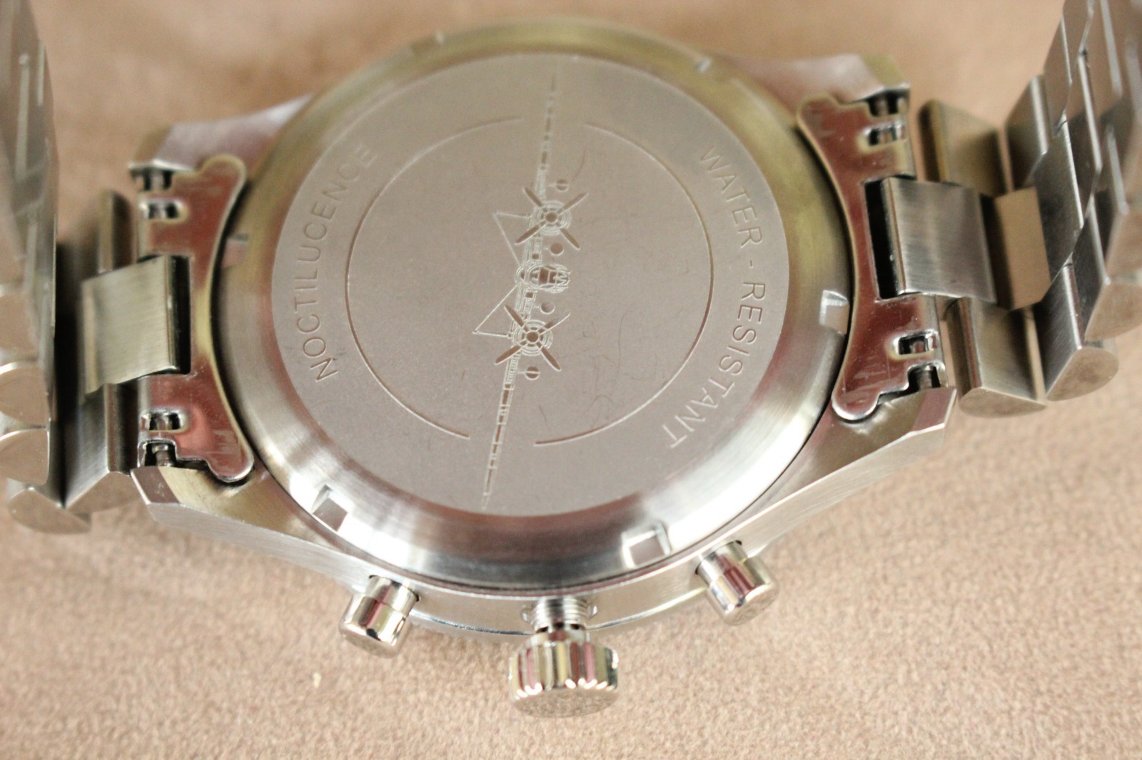 NASA SPACEPORT TRAINING FLIGHT SURGEON BLUE DIAL CHRONOGRAPH WATCH PATCH BOX SET