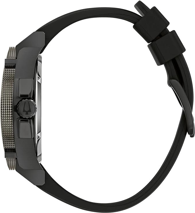 Bulova Men’s Precisionist Quartz Watch Black Polyurethane Strap 47 MM 98B417