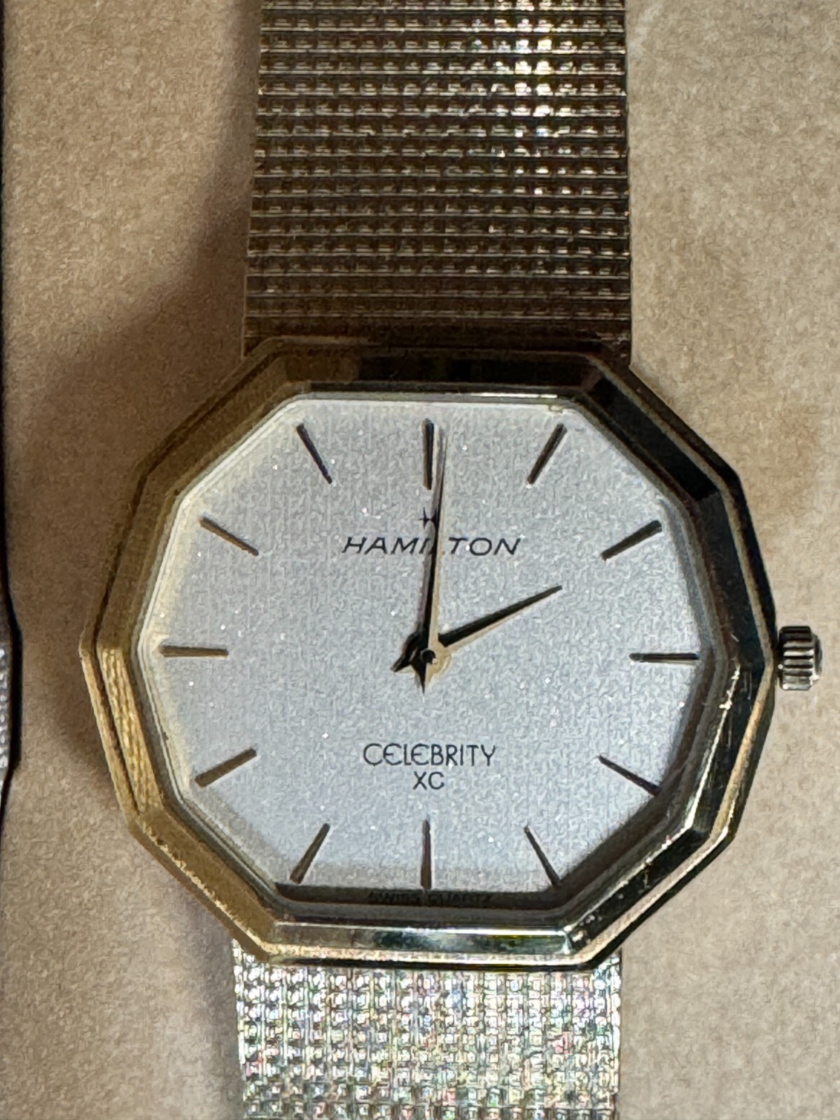 HAMILTON CELEBRITY XC Decagon SWISS Quartz Unisex GOLD Wristwatch – RARE VINTAGE