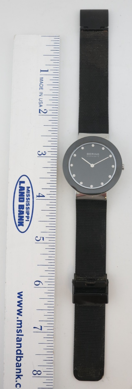 Bering Ceramic Black Stainless Steel Ladies Watch – 11435-102 – New Battery