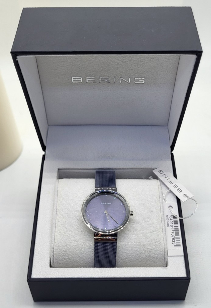 Bering Classic 10131-909 Lavender Dial Mesh Stainless Women’s Quartz Watch