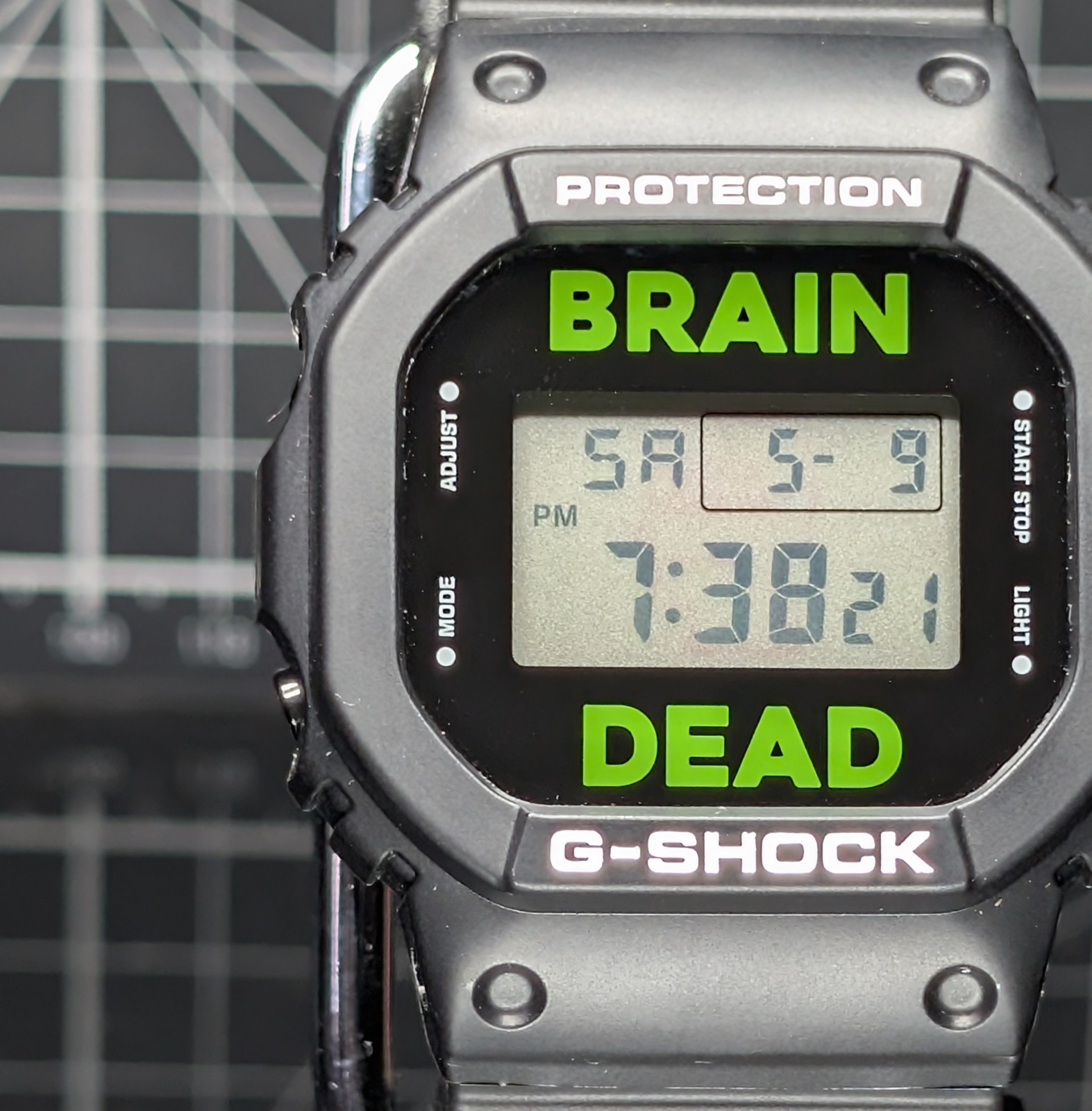 Casio G-Shock BRAIN DEAD DW-5600 Black Green Japanese Exclusive Square DW-5600VT