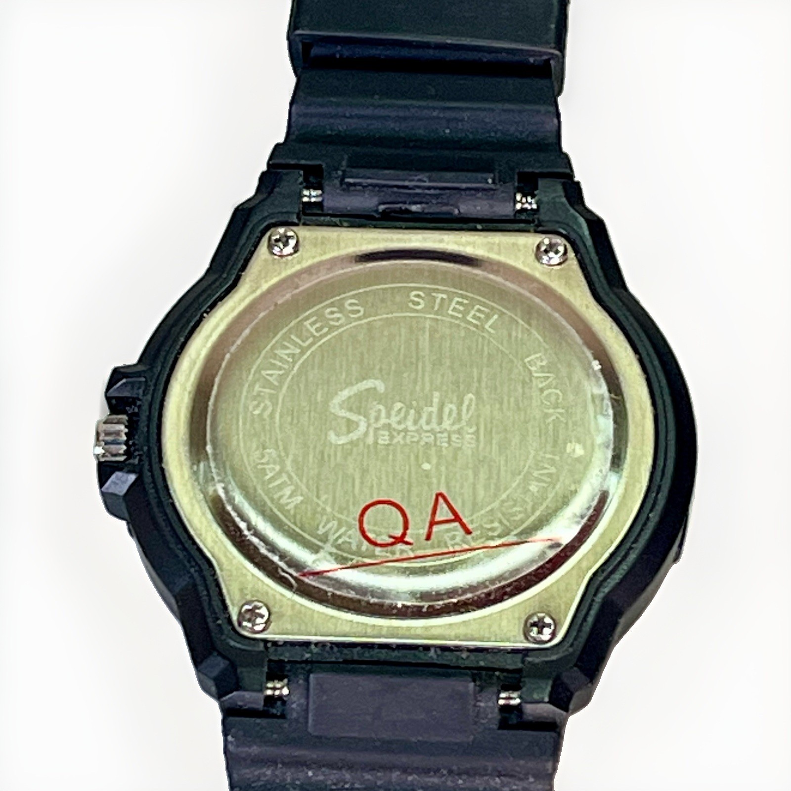 Speidel Time Express Quartz Analog Black Dial 44-47.9mm Plastic Strap Watch